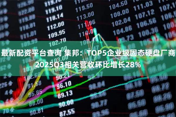 最新配资平台查询 集邦：TOP5企业级固态硬盘厂商2025Q3相关营收环比增长28%