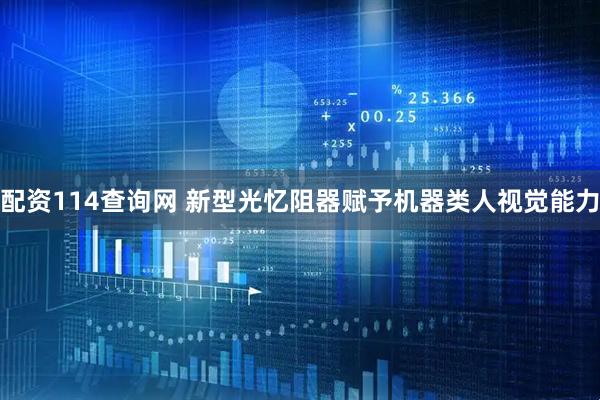 配资114查询网 新型光忆阻器赋予机器类人视觉能力